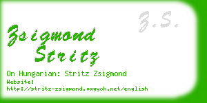 zsigmond stritz business card